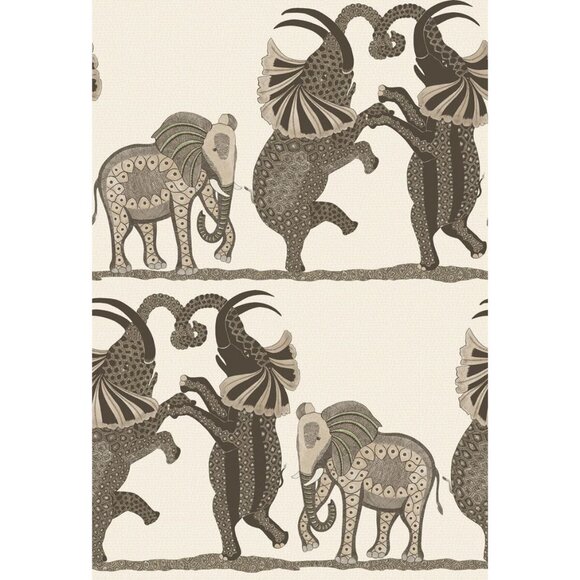 NEW Cole and Son Safari Dance Wallpaper Neutral Charcoal 109/8036 Elephants - Picture 2 of 10